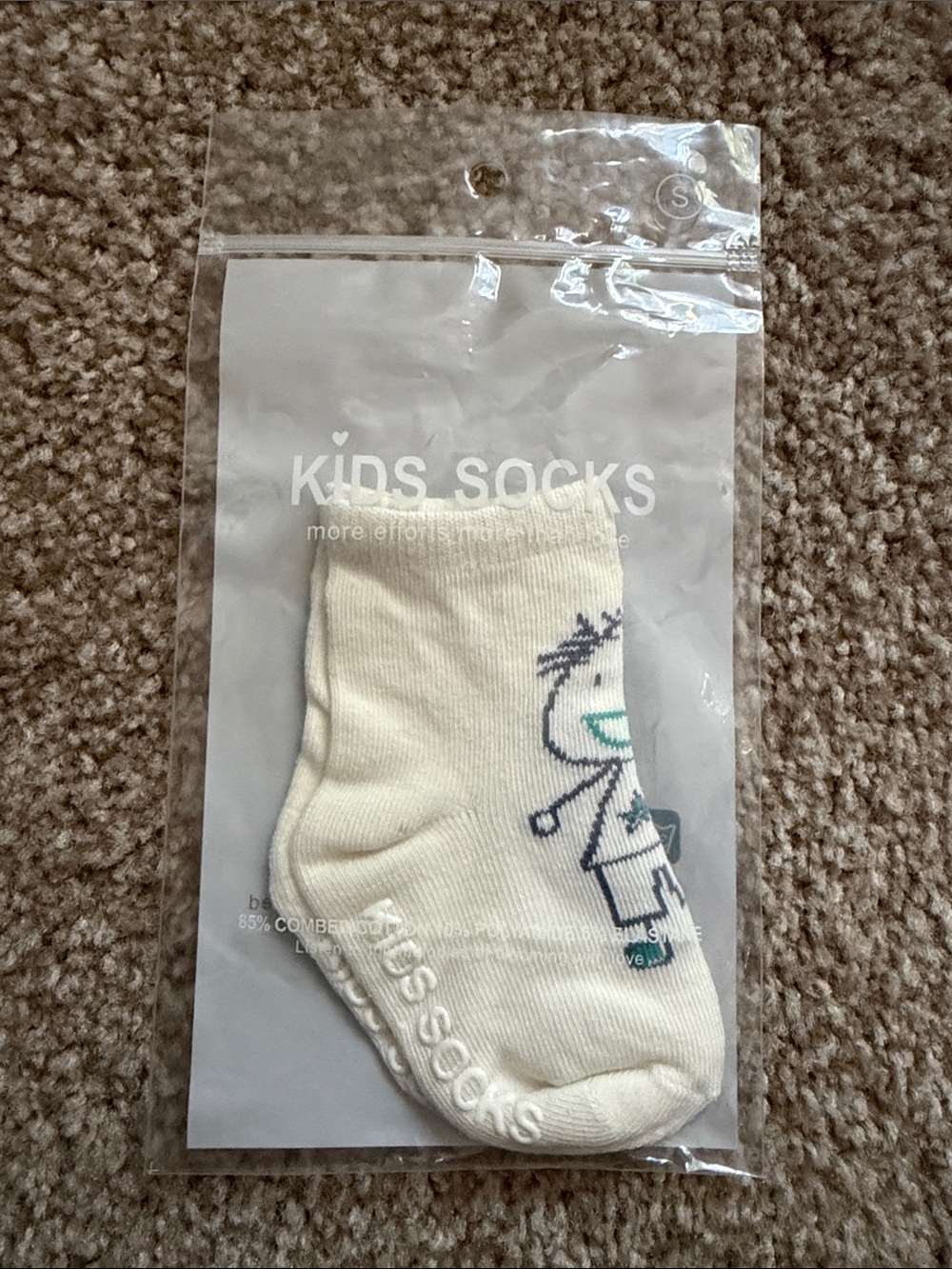 H&M Cream Kids Anklet Socks with Playful Character